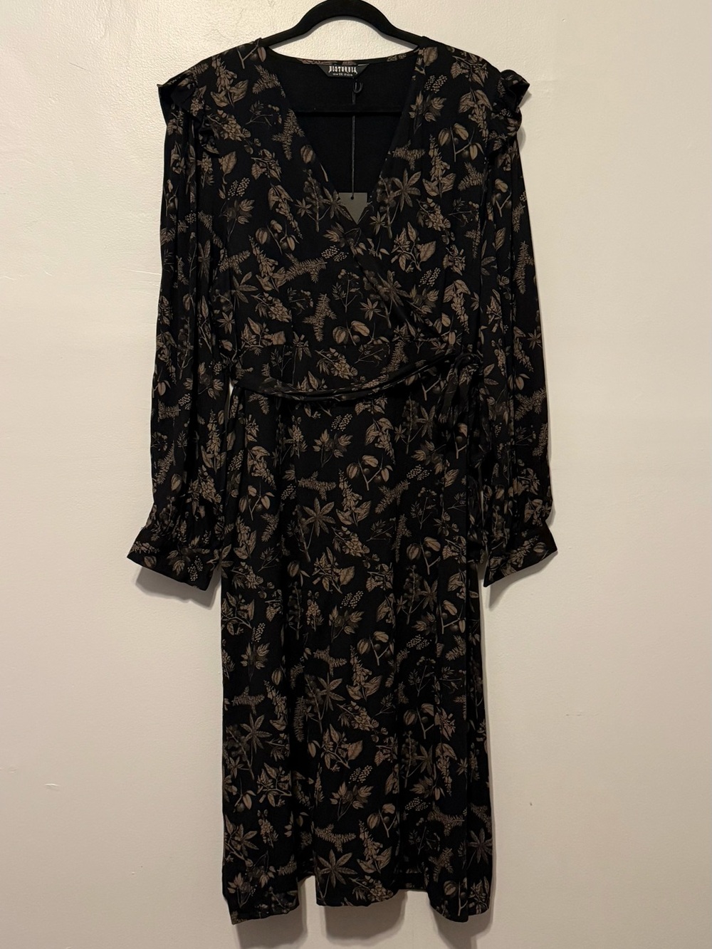 Disturbia Poisonous Plants midi faux wrap dress size 14 NWT - Picture 3 of 6